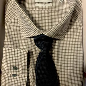 New Calvin Klein Men's Slim-Fit  Shirt and Tie  L